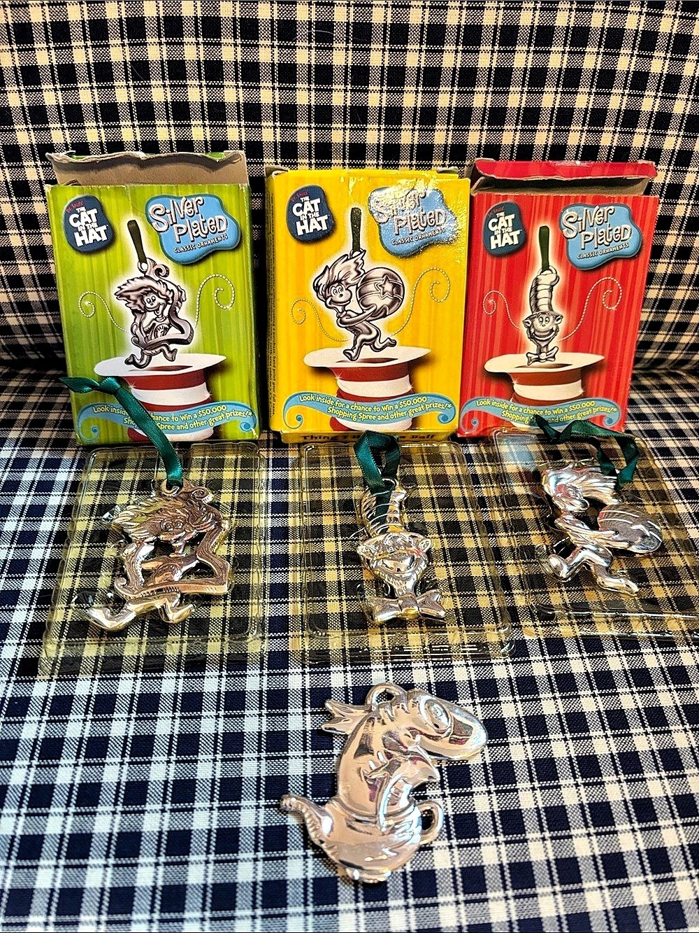 Burger King car in the hat Christmas tree ornaments, set of 4
